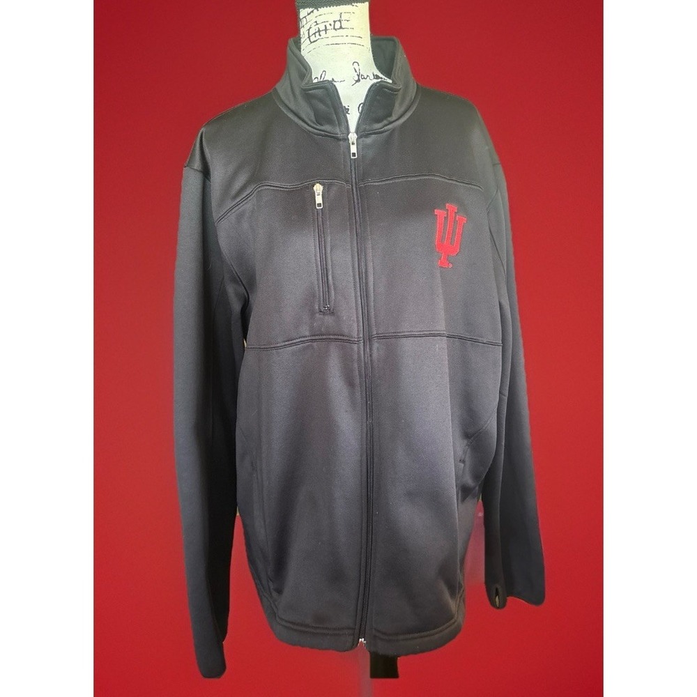 Indiana Hoosiers Full Zip Black Jacket X-Large